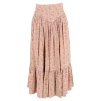 Celine Prairie Printed Midi Skirt in Peach Silk - EU36 Regular