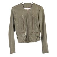 Michael Michael Kors Biker Jacket in Green Leather - M Regular
