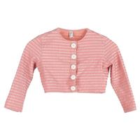 Lisa Marie Fernandez Tweed Copped Cardigan in Pink Polyamide - US0 Regular