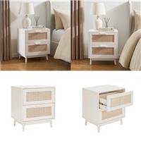Dusk Pair of Isla 2 Drawer Bedside Tables in Cream RRP &pound;404