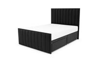 DFS Lucine Jet Black Velvet King Size 2 Drawer Storage Bedframe RRP £769