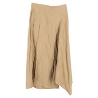 Yohji Yamamoto A-Line Midi Skirt in Brown Cotton - UK10 Regular