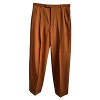 Gucci Pleated Folded Hem Trousers in Rust Orange Wool - EU48 Regular