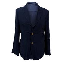 Giorgio Armani Single-Breasted Blazer with Pockets in Navy Blue Cotton - IT42 Regular