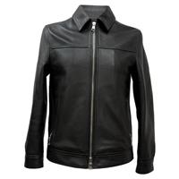 Mr. P. Zipped Coach Jacket in Grained Leather - IT44 Regular