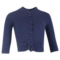 Mulberry Buttoned Cropped Cardigan in Blue Wool - IT40 Regular
