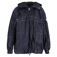 Moncler Zipped Hooded Rain Jacket in Navy Blue Polyamide - IT46 Regular