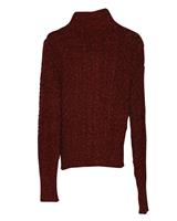 Isabel Marant Daley Cable Knit Zip Sweater in Burgundy Polyamide - XXS Regular