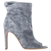 Burberry Peep Toe Ankle Boots in Grey Suede