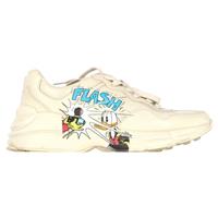 Gucci x Disney Rhyton Flash Low Top Sneakers in White Leather