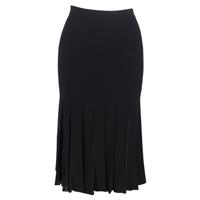 Theory Pleated Knee-Length Skirt in Black Viscose - S Regular
