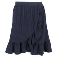 Ganni Striped Ruffled Mini Skirt in Navy Blue Polyester - EU42 Regular