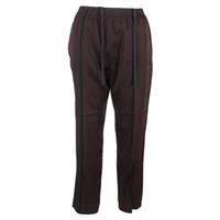 Haider Ackermann Drawstring Wide-Leg Trousers in Brown Cotton - FR40 Regular