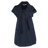Marni Bow Detail Mini Dress in Navy Blue Cotton - IT42 Regular
