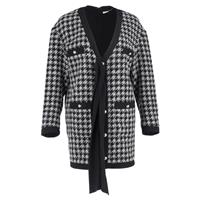 Alessandra Rich Houndstooth Mini Dress in Black and Grey Polyamide - IT42 Regular