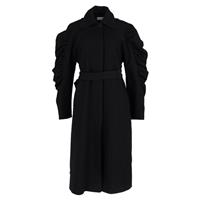Dries Van Noten Belted Raglan Sleeve Coat in Black Wool - EU38 Regular