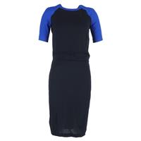 A.L.C. Open Back Color-Block Midi Dress in Black and Blue Viscose - US7 Regular