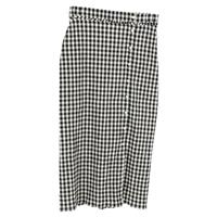 Altuzzara Belili Checkered Print Midi Ruffle-Trim Pencil Skirt in Multicolor - S Regular