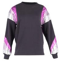 Isabel Marant Menji Metallic Stripe Sweatshirt In Faded Black Cotton - FR34 Regular
