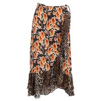 Rixo Liv Printed Midi Wrap Skirt in Multicolor Silk - UK6 Regular