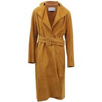 Vince Classic Trench Coat in Brown Lamb Leather - L Regular