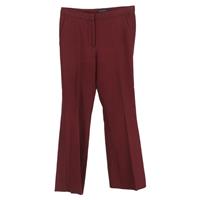 Burberry High-Rise Straight-Leg Trousers in Burgundy Wool - UK2 Regular