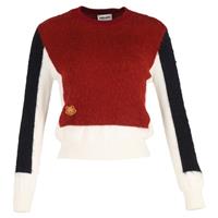 Kenzo Tiger Patch Colour-Block Knit Sweater in Red Wool - S Regular