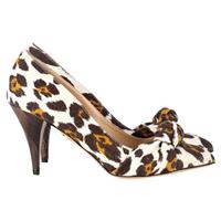 Charlotte Olympia Twist Knot Pumps in Animal Print Canvas