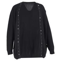 Saint Laurent Embellished Open Cardigan in Black Wool - IT38 Regular