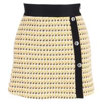 Maje Jaune Mini Skirt in Yellow Cotton Tweed - FR36 Regular