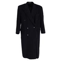 Giorgio Armani Double-Breasted Overcoat in Navy Blue Wool - L Regular