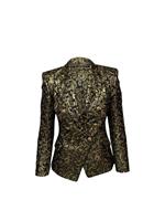 Balmain Metallic Brocade Blazer in Gold Acetate - FR38 Regular