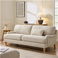Dusk Hampshire Beige Textured Weave Traditional 3 Seater Sofa RRP &pound;629