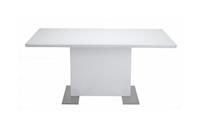 DFS Monochrome White High Gloss & Chrome 4-6 Seater Fixed Dining Table RRP £569