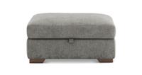 DFS Dunstable Grey Chenille Storage Footstool RRP £429