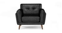 DFS Axel New Club Black Leather Armchair RRP &pound;899