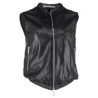 Jil Sander Perforated Zipped Vest Jacket in Black Leather - IT38 Regular