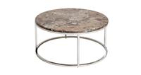 DFS Espresso Brown Marble & Stainless Steel Round Coffee Table RRP £329