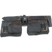 Kennedy Professional 10-Pocket, 2 Loop, Double Oil-Tan Leather Tool Belt Pouch
