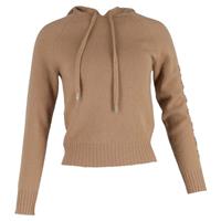 Max Mara Ananas Knit Embellished Hoodie in Brown Wool - XS Regular
