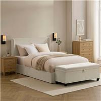 Dusk Berkeley Ecru Chenille King Size Ottoman Storage Bed RRP &pound;426
