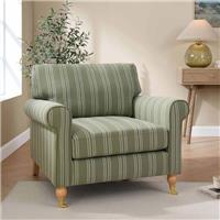 Dusk Sicily Green Stripe Linen Look Fabric Armchair RRP &pound;319