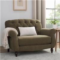 Dusk Hebden Olive Green Velvet Loveseat RRP &pound;439