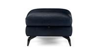 DFS Harlan Denim Blue Leather Storage Footstool RRP &pound;419