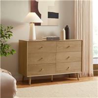 Dusk Heidi Light Oak & Brass 6 Drawer Chest of Drawers RRP &pound;319