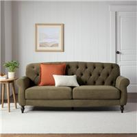 Dusk Hebden Olive Green Velvet 3 Seater Sofa RRP &pound;689