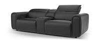 Sofology Premiere Jet Black Leather 2.5 Seat Dual Power Recliner Sofa RRP &pound;2699