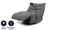 DFS Clarke Saka Steel Fabric Swivel Rocker Power Recliner Chair RRP &pound;899