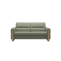 Stressless Fiona Wood Paloma Shadow Green Leather & Oak 2.5 Seat Sofa RRP &pound;3189