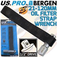 US PRO Oil Filter Strap Wrench Removal Tool 1/2 Drive Adjustable 20mm - 120mm